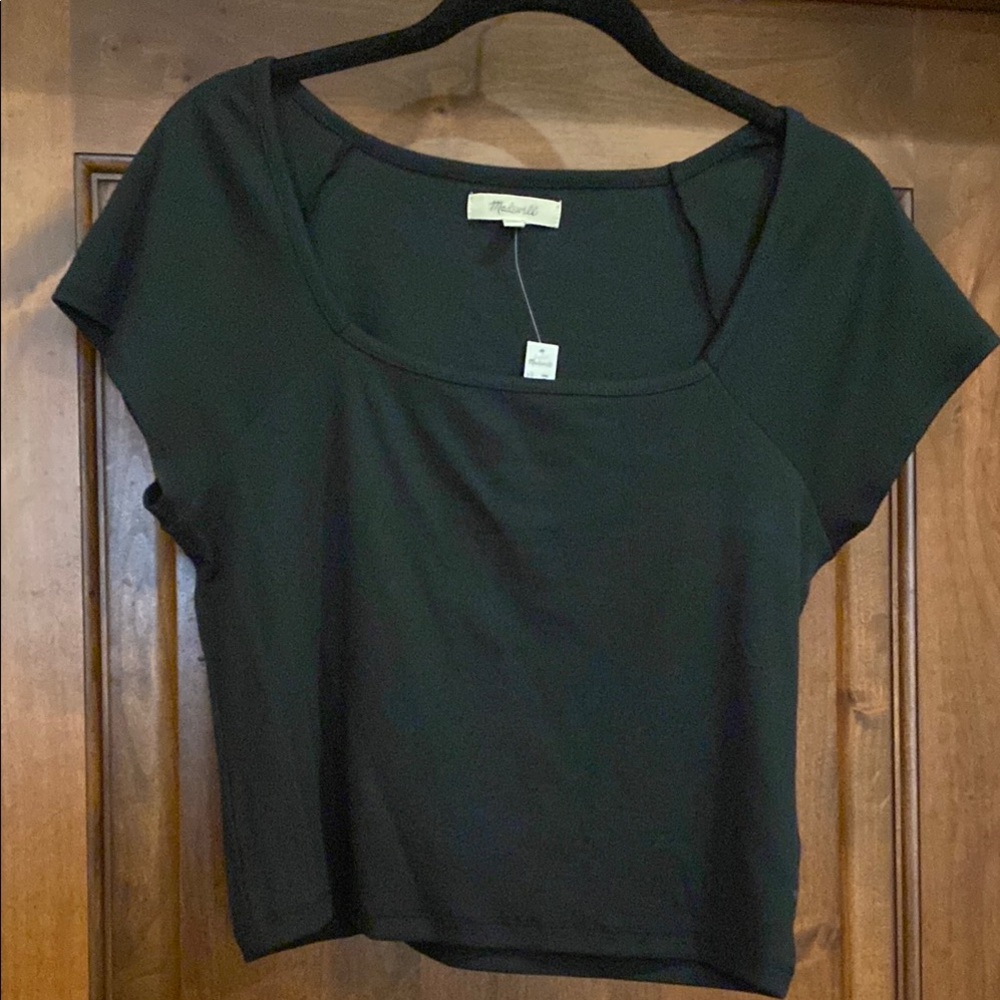 NWT Madewell cap-sleeve ribbed cropped tee